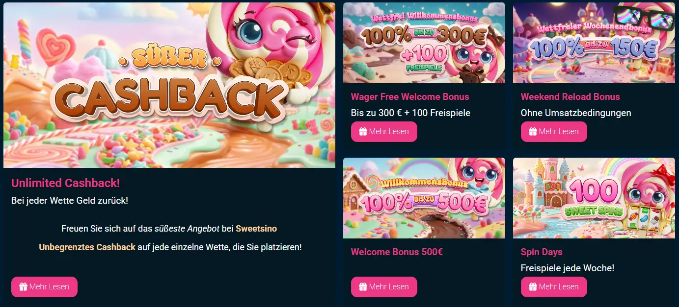 Sweetsino Casino Aktionen